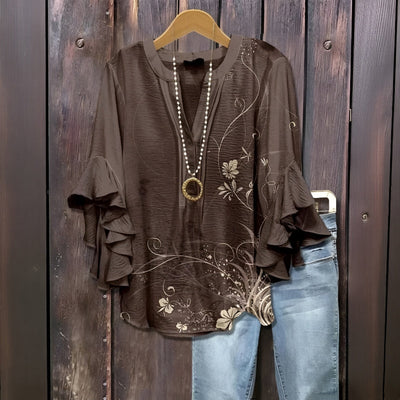 Nyaira – Let bluse med flæseærmer