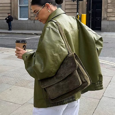 Lisa | Oversized Læderjakke