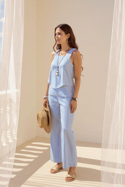 Sæt Sofie | Bukser + Top med Matchende Striber