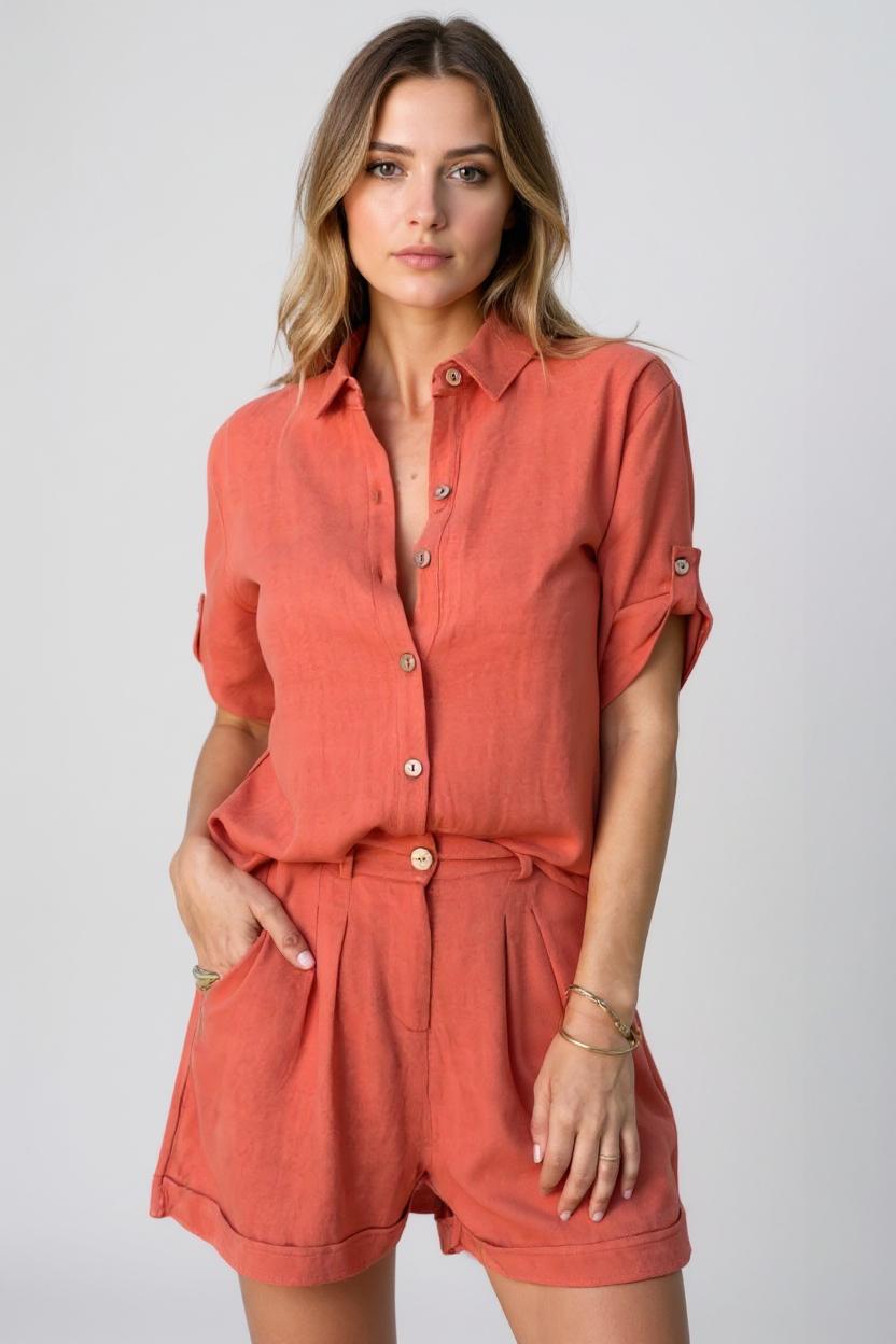 Sæt Linnea | Luftige Linnedbukser + Matchende Skjorte