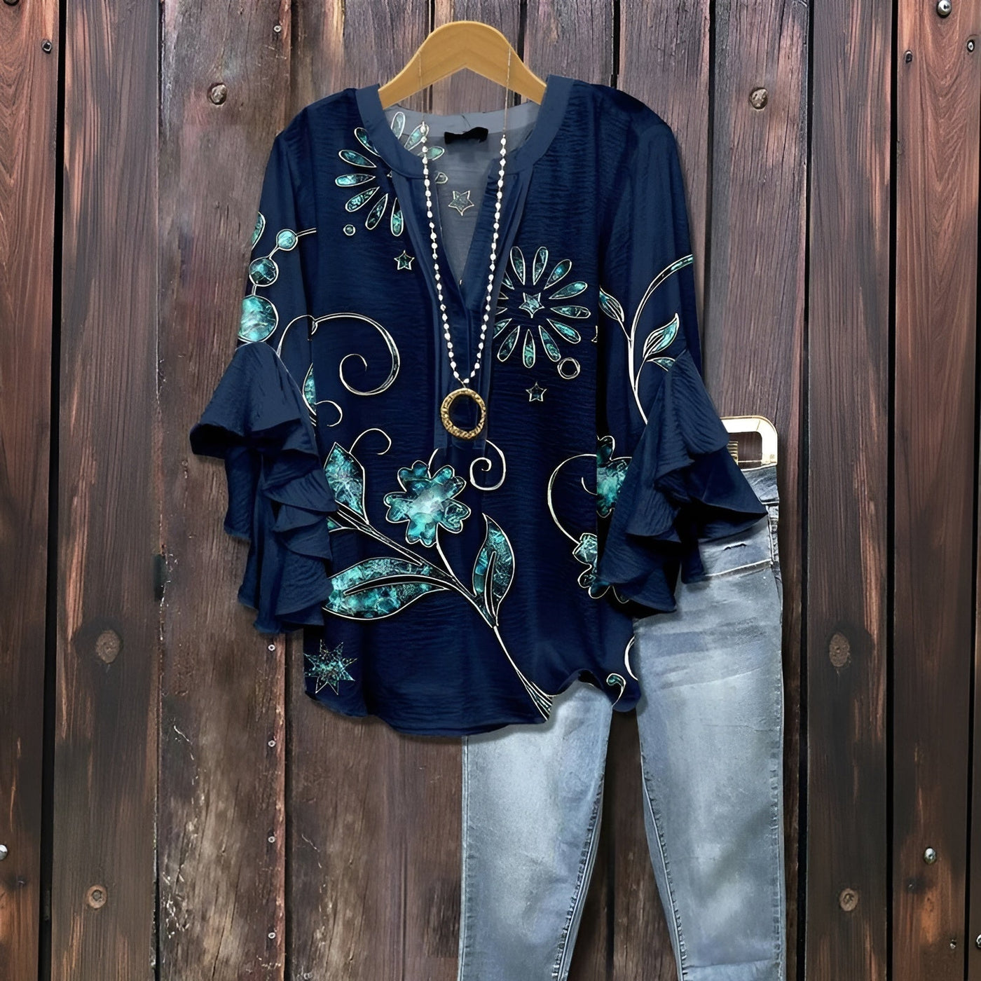 Nyaira – Let bluse med flæseærmer