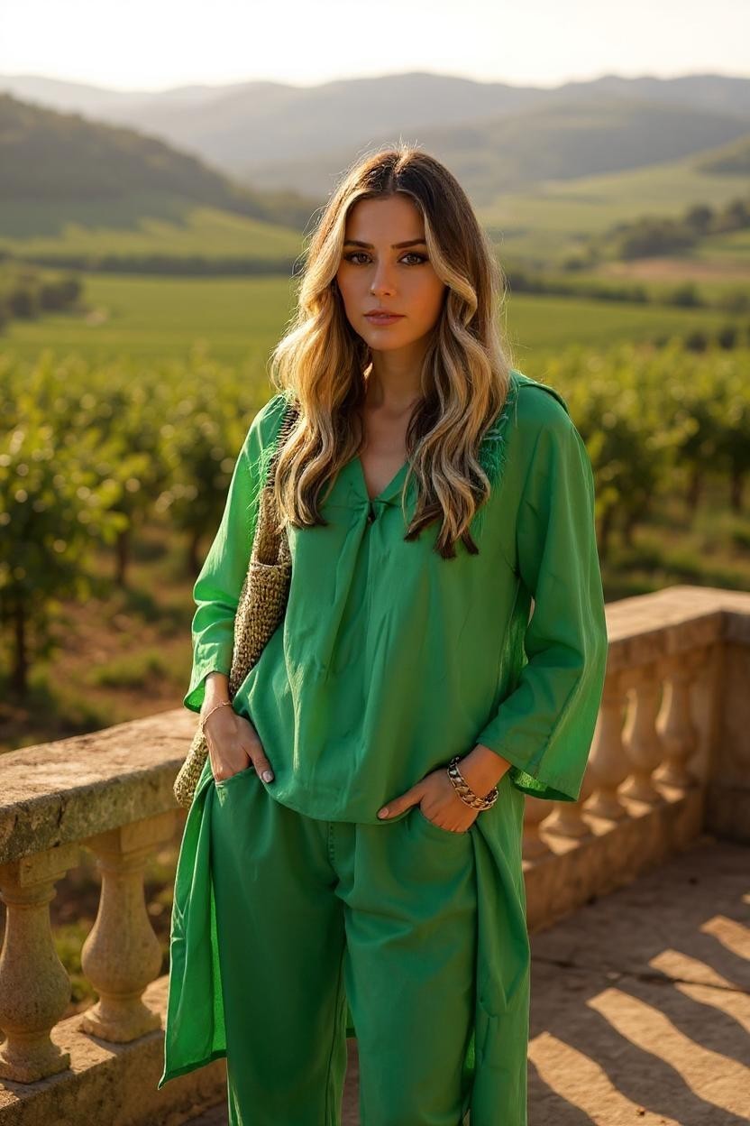 Sæt Norena | Ensfarvede & Komfortable Bukser + Matchende Top