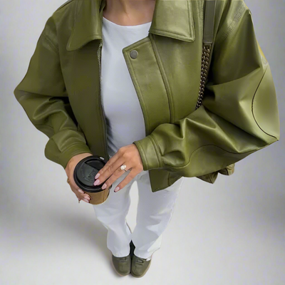 Lisa | Oversized Læderjakke