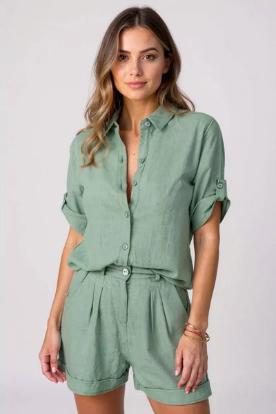 Sæt Linnea | Luftige Linnedbukser + Matchende Skjorte